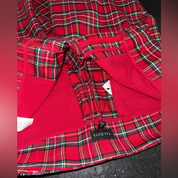 NEW TALBOTS TAPERED ANKLE WOOL BLEND PANTS APPLE CIDER PLAID TARTAN PLAID SZ 6 - Picture 8 of 13
